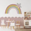 regenboog muursticker roze meisjeskamer sticker hiphuisje