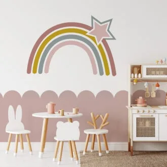 regenboog muursticker roze meisjeskamer sticker hiphuisje