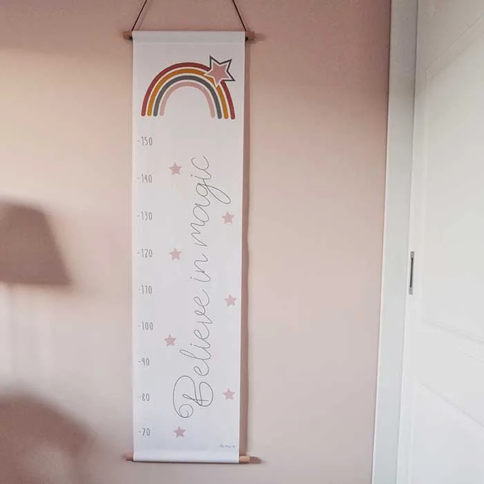 1.groeimeter regenboog roze meisjeskamer hiphuisje