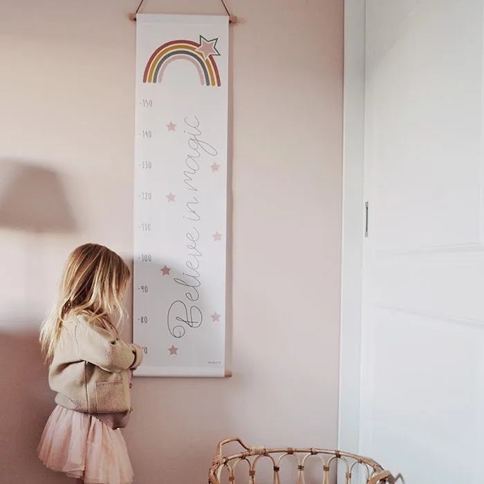 regenboog groeimeter roze meisjeskamer meetlat hiphuisje