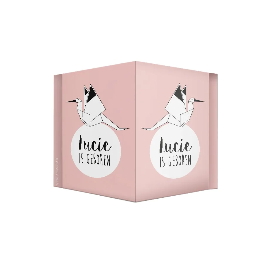 geboortebord ooievaar meisje roze baby geboren hiphuisje