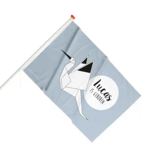 geboortevlag ooievaar jongetje lichtblauw baby geboren geboorteveriering hiphuisje
