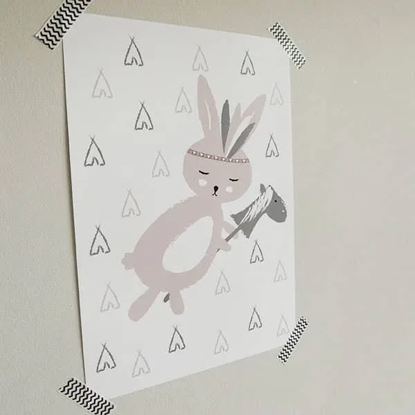 Poster kinderkamer meisje konijntje roze Hip Huisje