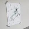 Poster konijntje groen tipi kinderkamer Hip Huisje