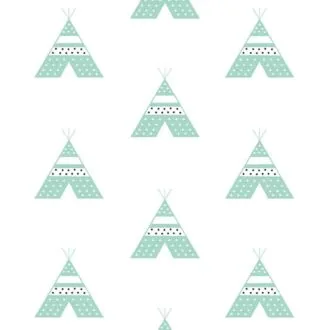 behang groen tipi zachtgroen kinderbehang kinderkamer