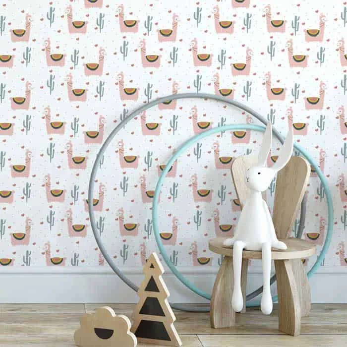 lama behang babykamer