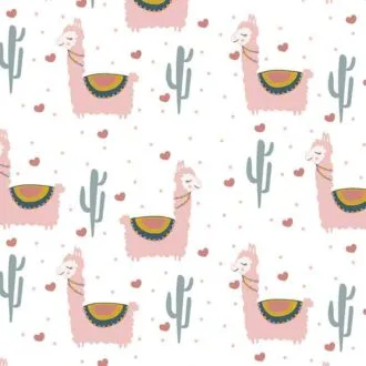 behang lama roze meisjeskamer kinderbehang lamas hiphuisje 3