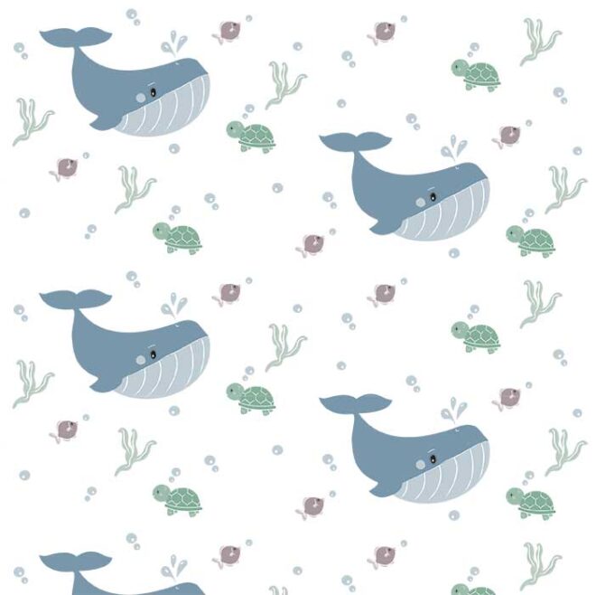 behang walvis kinderbehang oceaan babykamer kinderkamer behang hiphuisje kopie