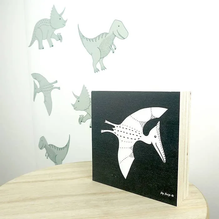 decoblok dino zwartwit vierkant decoratie kinderkamer hiphuisje 2