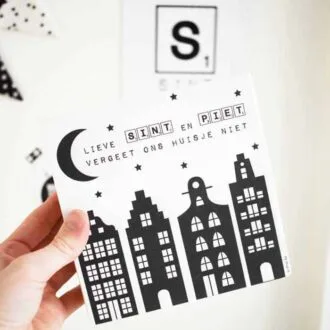 decoblok poster sinterklaas zwartwit hiphuisje 4