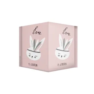 geboortebord konijntje rozebaby geboren bord hiphuisje