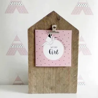 geboortekaartje meisje geboren behang kinderkamer babygeboren hiphuisjekopie