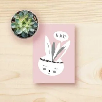 kaart konijntje roze meisje kinderkamer hiphuisje 2