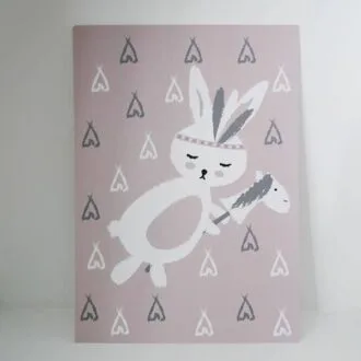 kaart roze konijntje meisjeskamer hip huisje