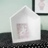 Kaart roze met schattig konijntje. 14 kaartje kinderkameraccessoires Hip Huisje