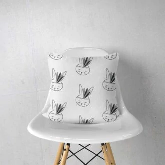 kussen konijn zwartwit kinderkamer achterzijde hiphuisje 2