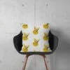 Kussen okergeel met konijntjes voor de kinderkamer 3 kussen konijntjes okergeel achterzijde kinderkamer kinderkussen hiphuisje 2