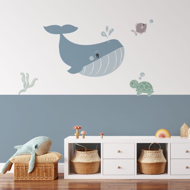 muursticker walvis kinderkamer hiphuisje