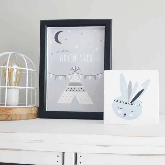 poster decoblok blauw grijs babykamer accessoires hiphuisje