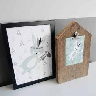 poster kaart kinderkamer groen hip huisje