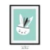 Poster konijntje groen voor de kinderkamer 3 poster konijntje groen kinderkamer hiphuisje 2