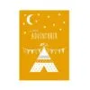 poster little adventurer okergeel geel kinderkamer babykamer tipi muurdecoratie kinderkameraccessoires