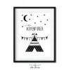 poster little adventurer tipi zwartwit kinderkamer babykamer monochrome