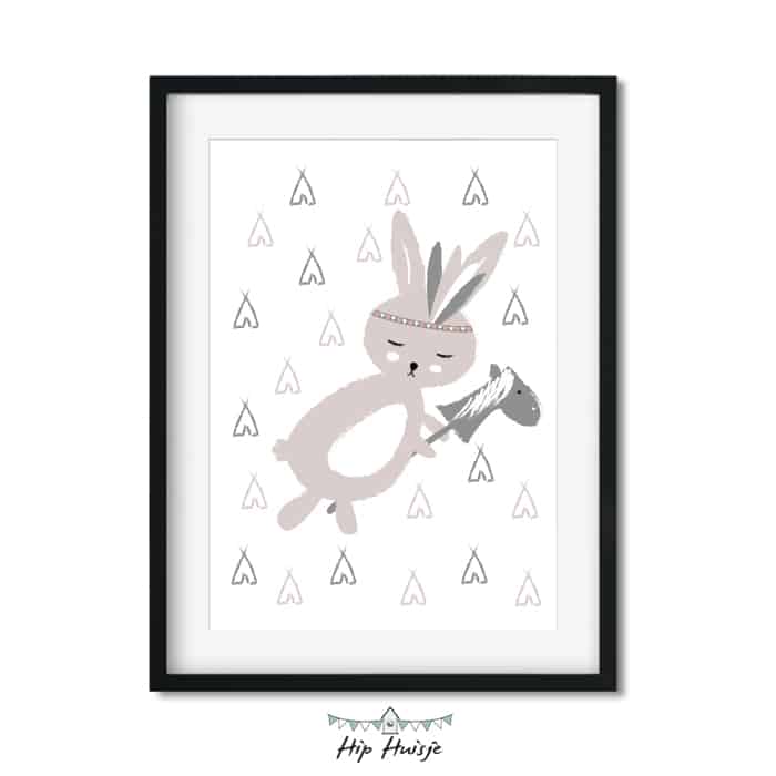 De volgende vreugde Klaar Poster roze lief konijntje. - HipHuisje.nl
