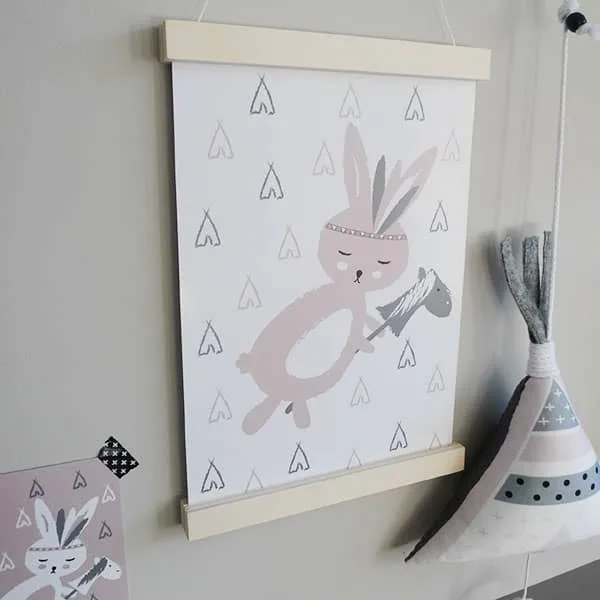 poster meisjeskamer roze konijntje