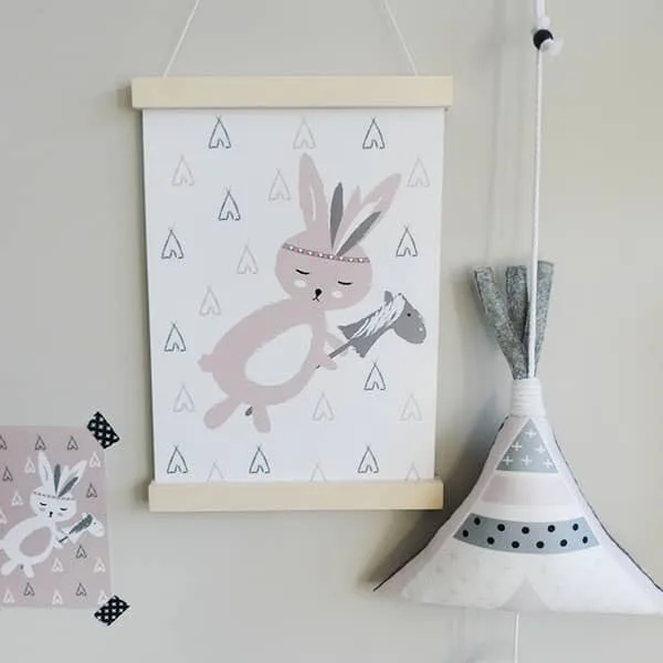 poster muziekdoosje meisjeskamer hip huisje