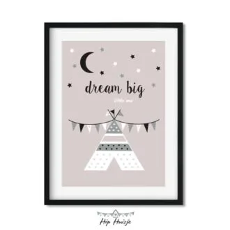 poster roze tipi meisjeskamer kinderkamer babykamer accessoires
