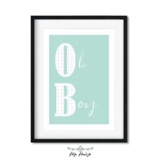poster zachtgroen mintgroen ohboy tekst kinderkamer babykamer accessoires