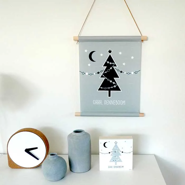 textielposter kerstboom oh denneboom kerst hiphuisje 3