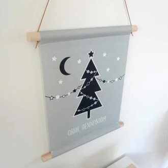 textielposter oh denneboom kerst kerstboom kerstinterieur hiphuisje 1