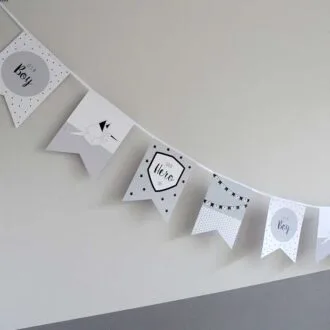 vlaggenlijn vlaggetjes geboorte jongetje blauwgrijs baby hiphuisje