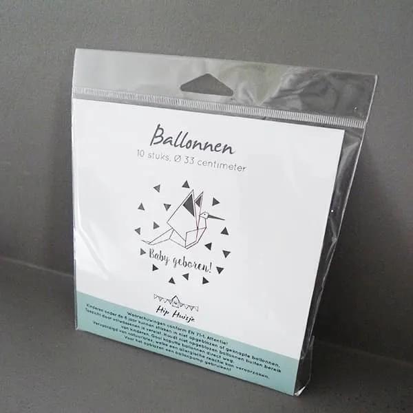 zakje ballonnen geboorte hip huisje