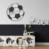 Voetbal muursticker zwart wit kinderkamer