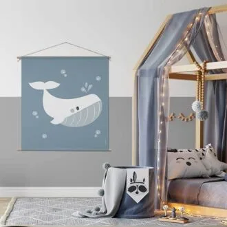 Textielposter XL walvis hiphuisje