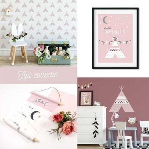 Tipi collectie roze meisjeskamer hiphuisje