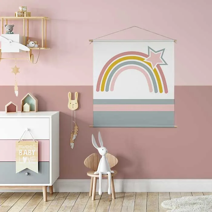 XL Textielposter regenboog kinderkamer meisjeskamer hiphuisje