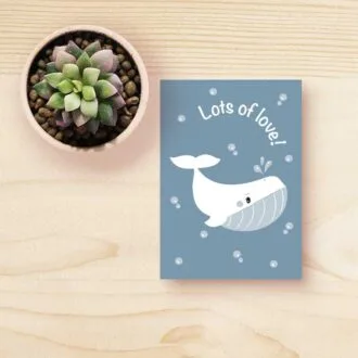 Kaart walvis lots of love kinderkamer hiphuisje