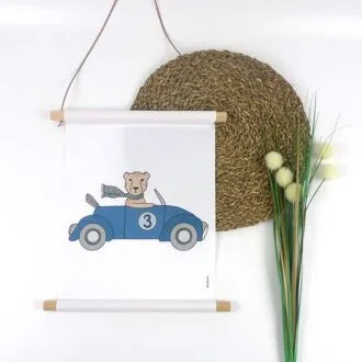 cheetah auto textielposter kinderkamer poster hiphuise