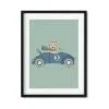 Poster cheetah in een auto voor de kinderkamer 3 poster cheetah auto dieren kinderposter hiphuisje