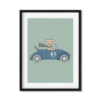 poster cheetah auto dieren kinderposter hiphuisje