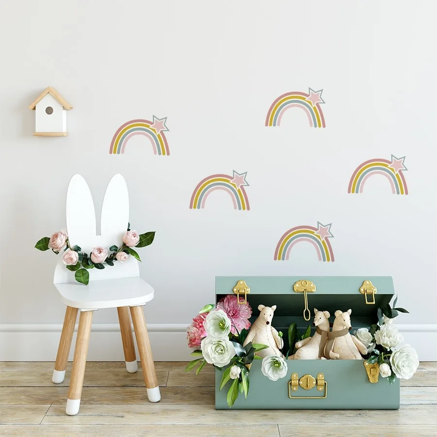 regenbogen muurstickers kinderkamer decoratie hiphuisje