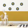 Muurstickers met leeuwen print klein okergeel blauw junglekamer hiphuisjekopie