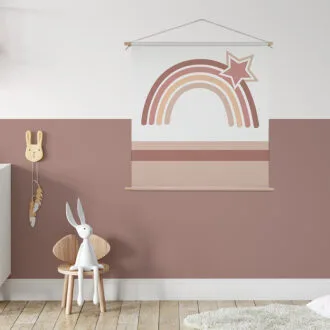 XL regenboog textielposter aardetint kinderkamer meisjeskamer hiphuisje