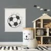 VOETBAL TEXTIELPOSTER XL VOETBALKAMER JONGENSKAMER ZWARTWIT HIPHUISJE