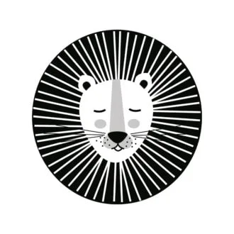 leeuw zwartwit muurstickers jungle kinderkamer hiphuisje