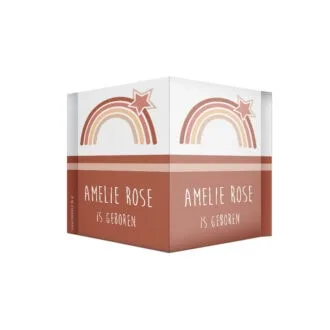 geboortebord regenboog aardetinten hiphuisje